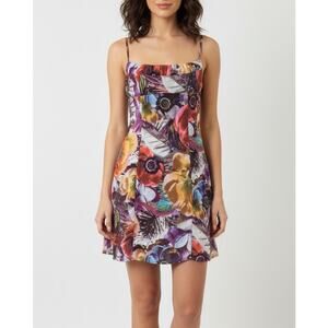 Urban Outfitters Babydoll Poppy Spaghetti Strap Floral Minidress w/ Side Slits S